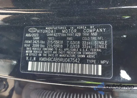 2024 Hyundai Kona Sel из США, поврежденный, VIN KM8HBCAB5RU047542